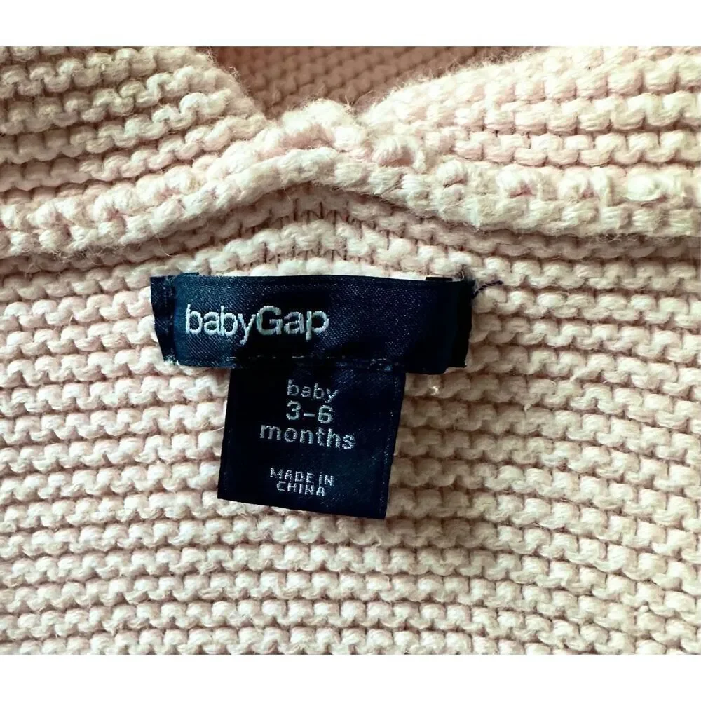 Baby Gap Girl’s Hooded Cotton Cardigan Sweater, Sz:3-6m